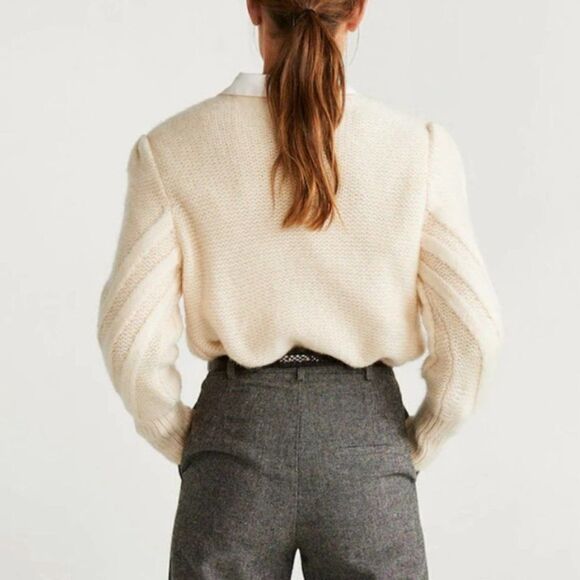 Mango Knitted Chunky Braided Sweater New - Picture 5 of 7